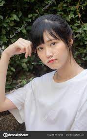 Asia Thai Japanese Teen Teen White Shirt Beautiful Girl Happy Stock Photo  by ©pb20th@yahoo.com 384462422
