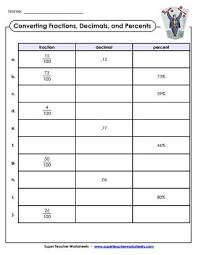 Converting Percents Worksheet Fractions Decimals Percents Fractions Decimals Percent Word Problems