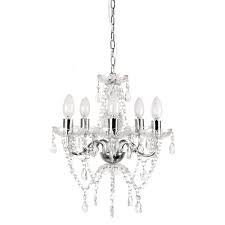 Tadpoles 5 Light Chrome And White Crystal Chandelier Cch5pl110 The Home Depot