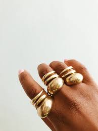 Yaya & Domus Ring Set// Brass Ring, Gold Ring, Egyptian Jewelry,ethnic  Jewelry,brass Jewelry, African Ring,afrocentric Jewelry, Double Ring