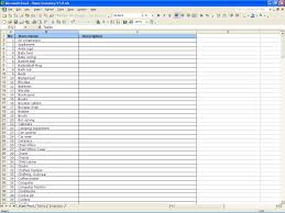 Home Inventory Item Budget Spreadsheet Excel Spreadsheet