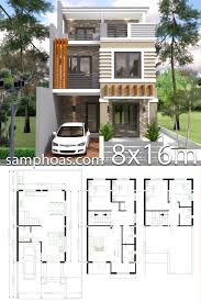 Home Design Plan 6x11m With 5 Bedrooms Plot 8x16m Samphoas Plansearch Architectural Design House Plans Simple House Design Home Design Plan