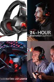 Runmus Gaming Headset Ps4 Headset 7 1 Surround Sound Lightweight Over Ear Gaming Headphones