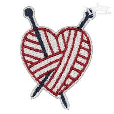 April 23, by denise felton. Knitting Needles And Yarn Heart Embroidery Design Embroidery Designs Knitted Heart Knitting
