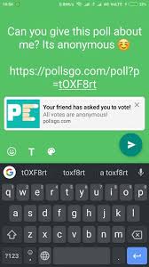 We did not find results for: Pollsgo Anonymous Polls For Whatsapp Snapchat And More