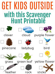 back yard scavenger hunt with free printable great for kids of all ages outdoor activities for kids scavenger hunt for kids kids activities blog