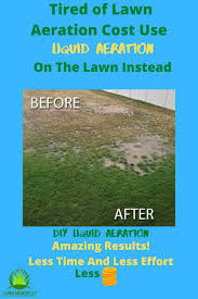 Aerate your lawn, so it can grow lush and green. Tired Of Lawn Aeration Cost Use Liquid Aeration On The Lawn Instead Aerate Lawn Aerator Lawn Care Tips