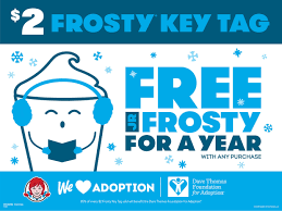 Consisting of or covered with a frost:frosty designs on the windows; Wendy S Announces Return Of Two Fan Favorite Promotions To Support National Adoption Month This November