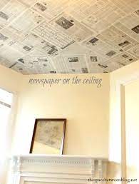 Newspaper As A Creative Wall Covering The Space Between Creative Walls Diy Recycled Projects Diy Ceiling