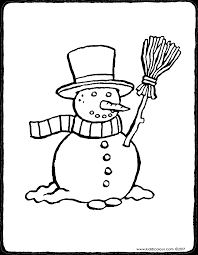 Laden sie fotos, illustrationen und bilder kostenlos herunter. Schneemann Mit Besen Kiddicolour
