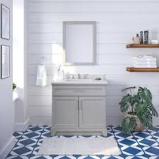 Compartmentalization is made easy with three spacious drawers. Allen Roth Felix 36 In Vintage Gray Undermount Single Sink Bathroom Vanity With White Engineered Stone Top Lowes Com Vintage Bathroom Vanities Bathroom Sink Vanity Single Sink Bathroom Vanity