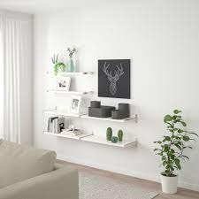 Bergshult Granhult Wall Shelf Combination White Nickel Plated Ikea Canada Ikea Wall Shelves Shelves Shelves In Bedroom