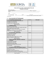 Fise de observatie, autoevaluare si evaluare elevi. Fisa De Evaluare Personal Executie