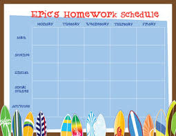 Cool Surfboards Homework Chart