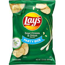 Lay S Sour Cream Onion Flavored Potato Chips Party Size 12 5 Oz Bag Walmart Com Lays Potato Chips Potato Chips Sour Cream And Onion