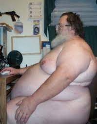 Fat old naked man bearded sitting at computer meme | Fat Old Naked Man in  Front of Computer | Know Your Meme