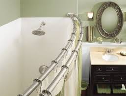 Curved Shower Rods Brushed Nickel Adjustable Curved Shower Rod Dn2141bn Shower Rod Double Shower Curtain Double Shower Curtain Rod