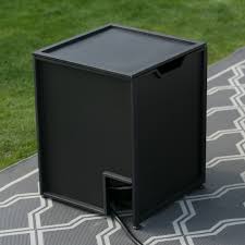 Red Ember Propane Tank Hideaway Table Black From Hayneedle Com Fire Table Fire Pit Accessories Propane Tank