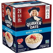 Diets rich in whole grain foods and other plant foods and low in saturated fat & cholesterol may help reduce the risk of heart disease. Buy Quaker Quick 1 Minute Oatmeal Non Gmo Project Verified Two 40oz Bags In Box 55 Servings Online In Kuwait B001v78qpc