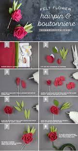 Felt Rose Hair Pin And Boutonniere Lia Griffith Felt Flowers Diy Felt Roses Felt Flowers