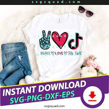 Peace Love Tik Tok Svg Peace Love Tik Tok Svg Png Sublimation Music Lovers Svgsquad