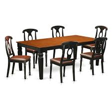 East West Furniture Logan 7 Piece Keyhole Dining Table Set Solid Wood Dining Set Dining Table Dining Set
