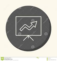 A Stand With A Growth Chart A Circular Linear Icon With An