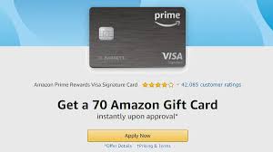 Amazon's choice for 5 dollar gift cards. Amazon Tip Get A 70 Gift Card When You Sign Up For Amazon Prime Rewards Visa Cnet