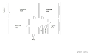 планировка 3 х комнатной квартиры в 5 этажном кирпичном доме Planirovki 1 2 3 4 H Komnatnoj Kvartiry V Hrushevkah Podrobnyj Plan