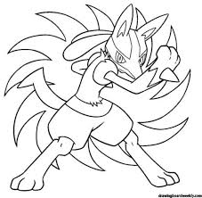 Lucario reads its opponent's feelings with its aura waves. Lucario Coloring Page Horse Coloring Pages Pokemon Coloring Pages Pokemon Coloring