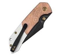 Kansept Fenrir Folding Knife Copper Foil Handle 154CM Plain ...