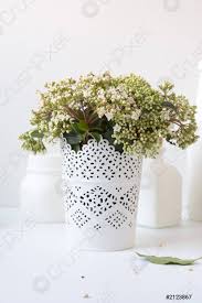 Vaso per fiori in acciaio colorato con resina epossidica, bianco. Mazzo Di Fiori Bianchi In Vaso Foto D Archivio Crushpixel
