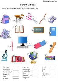 School Objects Matching Worksheet English Primary School English Language Learning English Vocabulary