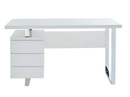 Bois mdf avec finition laquée blanche. Bureau Design Avec Rangements 3 Tiroirs Blanc Laque Mylan