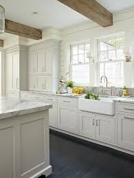 I Know I Know More All White But The Beams Are Really Cool And Everything Just Looks So Clean In 2020 Rustic Kitchen Cabinets White Kitchen Design Kitchen Design