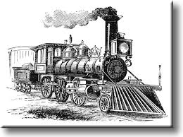 Vintage Black And White Steam Engine Picture On Acrylic Wall Art Decor Ready To Hang Train Drawing Train Locomotive