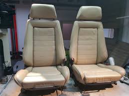 BMW E30 Recaro Perl Beige interior and rear seat with head restraints -  OldtimerSeats.com