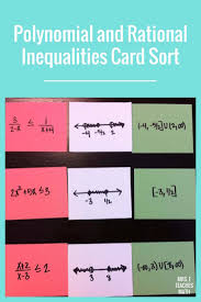 With all the subjects offered in junior high and high school, math isn't a favorite for many. Polynomial And Rational Inequalities Matching Cards Mrs E Teaches Math