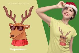 Download your free svg cut file and create your personal diy project with these beautiful quotes or designs. Cool Deer With Eyeglasses Vector Illustration For T Shirt