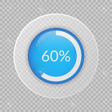 60 Percent Pie Chart On Transparent Background Percentage Vector