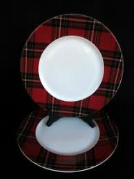 Hier auf preis.de von über 2.400 shops super angebote vergleichen & richtig viel sparen! Pier 1 Imports Tartan Plaid Set Of 2 Dinner Plates Red Black Christmas Holiday N Ebay