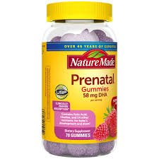 Nature Made Prenatal Gummies With 58 Mg Of Dha And 100 Daily Value Of Folic Acid 70 Count To Support Baby S Development Walmart Com Walmart Com