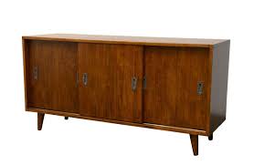 Meuble Tv Buffet Hevea 3 Portes Coulissantes 140x45x74cm Sixties Meuble Rangement Meuble Tv Porte Coulissante
