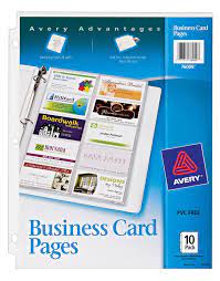 What to include on your business card. Avery Clear Business Card Pages Two Sided 3 Hole Punched Holds 20 Cards Each Pack Of 10 76009 Avery Com