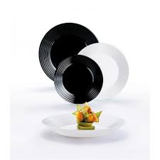 Luminarc Harena Black And White Dinnerware Set 18 Pieces For 6 Persons Product Sku J 196033