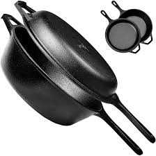 Amazonsmile Pre Seasoned Cast Iron 2 In 1 Multi Cooker 3 Quart Dutch Oven And Skillet Lid Set Oven Safe Cook In 2020 Safest Cookware Multicooker Seasoning Cast Iron