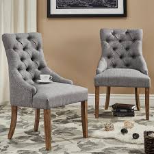 Homesullivan Marjorie Grey Linen Button Tufted Dining Chair Set Of 2 40e217c Gl2p The Home Depot Dining Chairs Tufted Dining Chairs Tufted Accent Chair