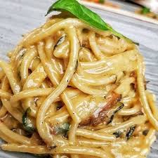 Step 4 remove from heat, add the provolone del monaco, the parmigiano reggiano and the pecorino romano and let them absorb into the pasta. Bella Ciao Spaghetti Alla Nerano Is An Italian Pasta Facebook