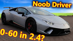 Noob Tries 0-60 in Lamborghini Huracan Performante + VBOX - YouTube