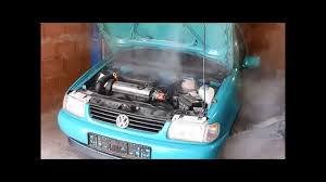 The engine runs hotter because about 15% of the engine's heat is dissipated through crankcase oil. Vw Volkswagen German Car Engine Running No Oil No Sump Youtube